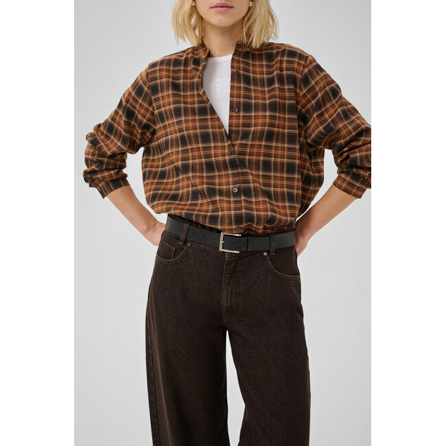LANCE HIGH BARREL JEANS Dark Brown