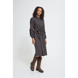 ICHI FANTY DRESS Check Fondue Fudge