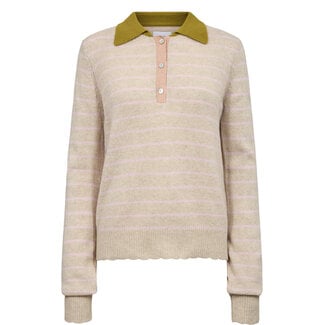 NÜMPH LUCINDA STRIPE PULLOVER Gray Morn