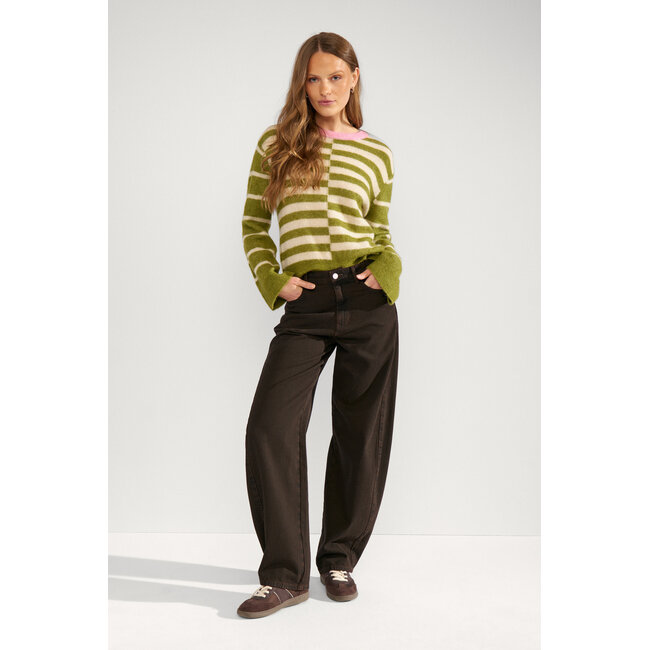 RIETTE BLOCK STRIPE PULLOVER Calla Green