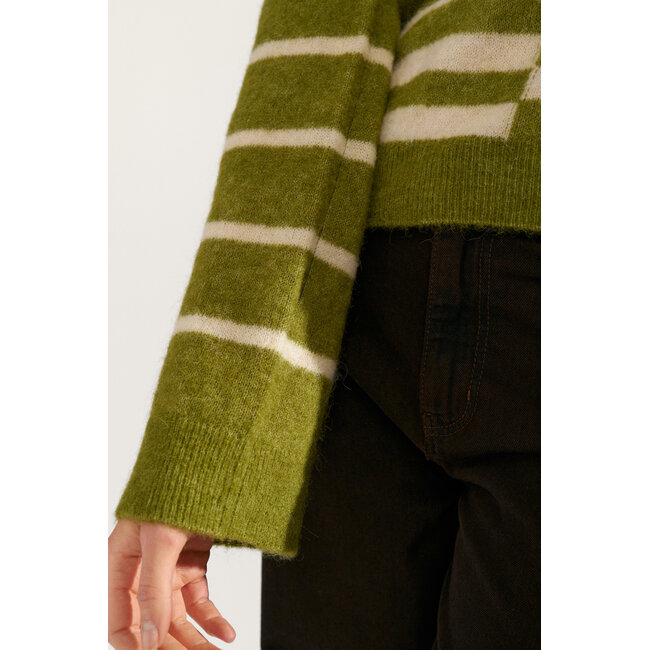 RIETTE BLOCK STRIPE PULLOVER Calla Green