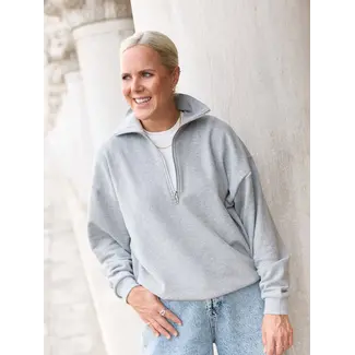 Les Soeurs JAMES ZIPPER SWEATER Grey Melange