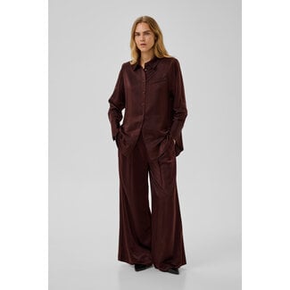 My Essential Wardrobe ESTELLE WIDE PANTS Chocolate Plum
