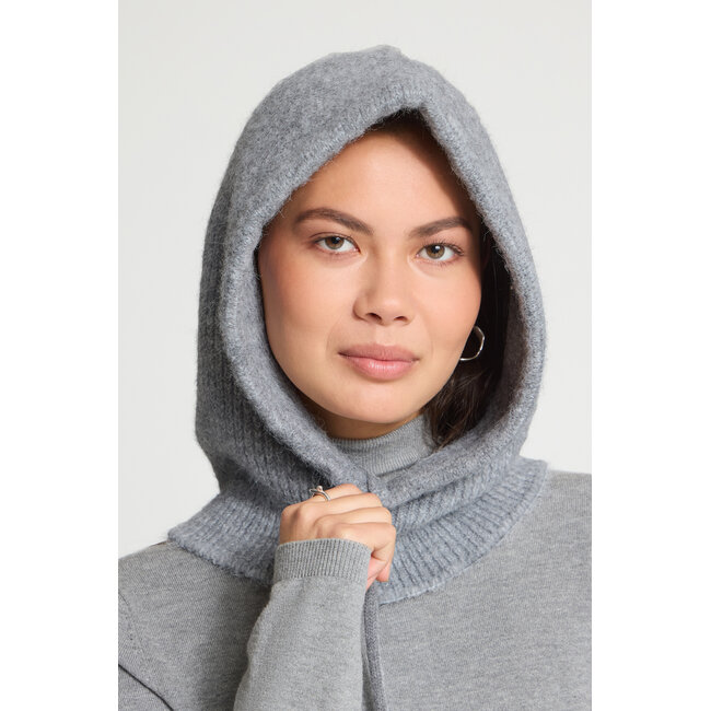 GUNILLA HOOD SCARF Medium Grey