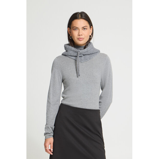 GUNILLA HOOD SCARF Medium Grey