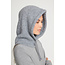GUNILLA HOOD SCARF Medium Grey