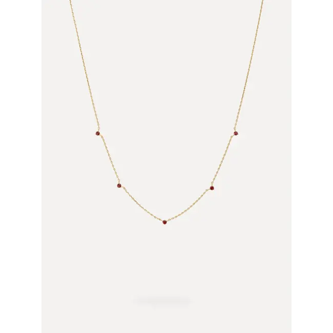 ROMA COLORED STONES NECKLACE Red