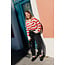 GERIT JUMPER Red Grey Stripe
