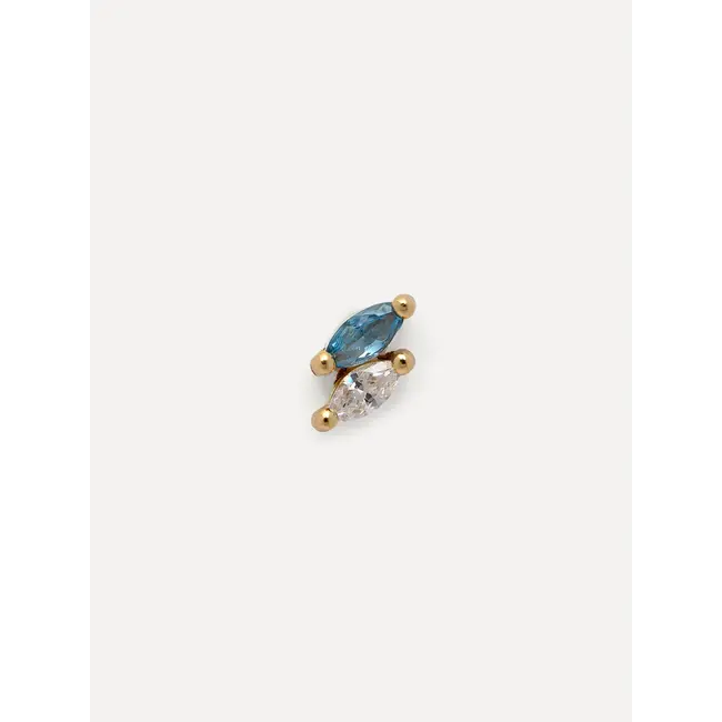 JOLIE MARQUISE BLUE EARRING Gold