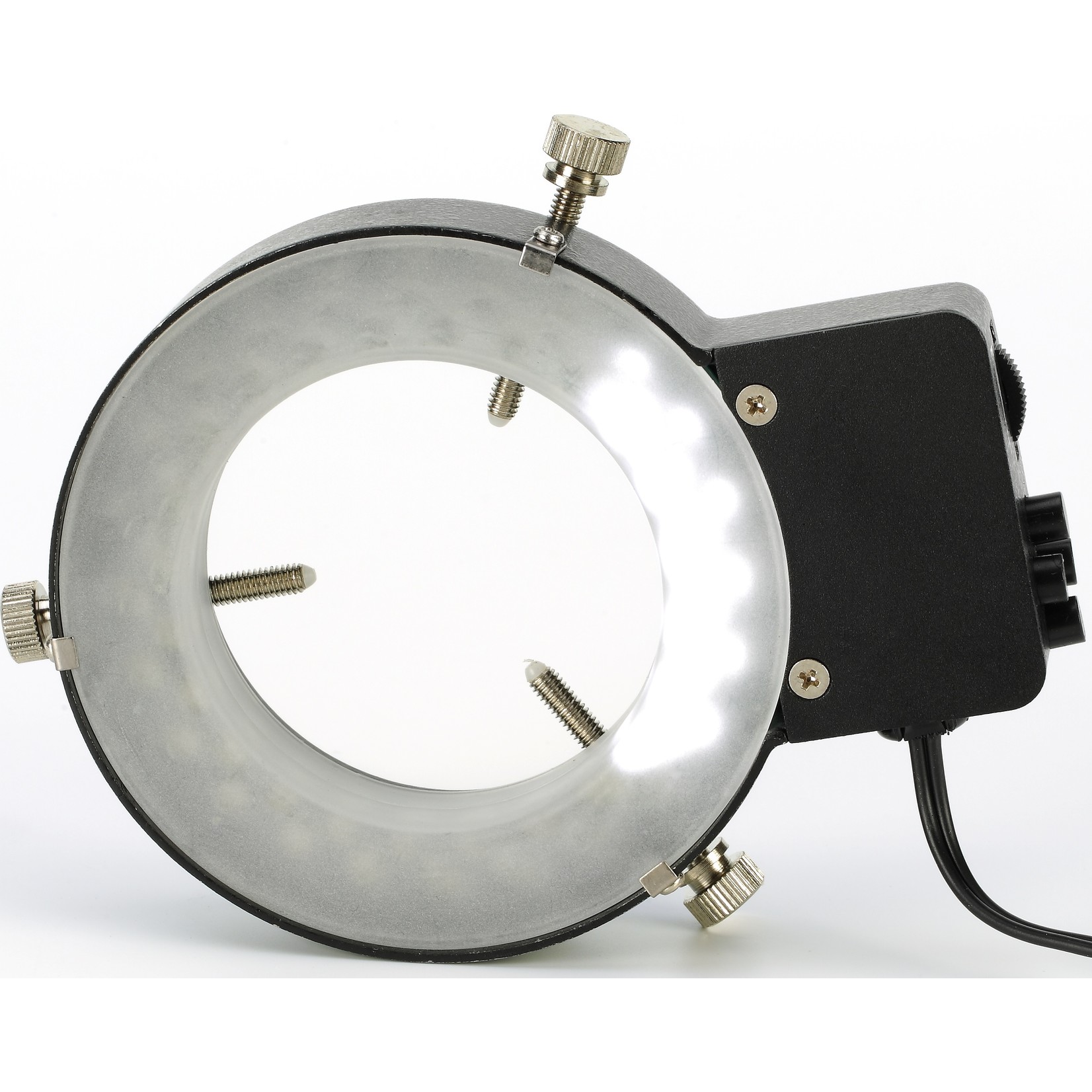LED ring light with 144 LEDs, diffuser, dimming and segment switching