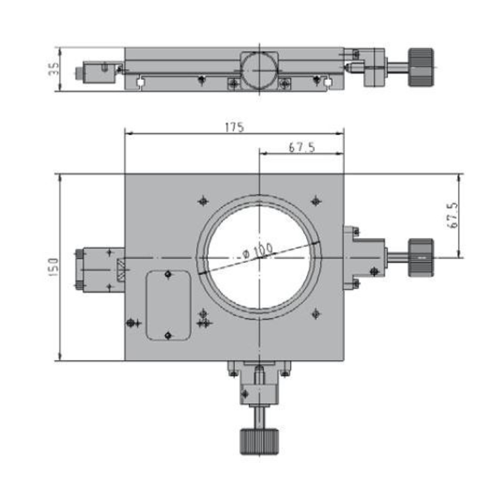 Fase de medição transversal MT-50-SCD com gama de medição de 50 x 50 mm