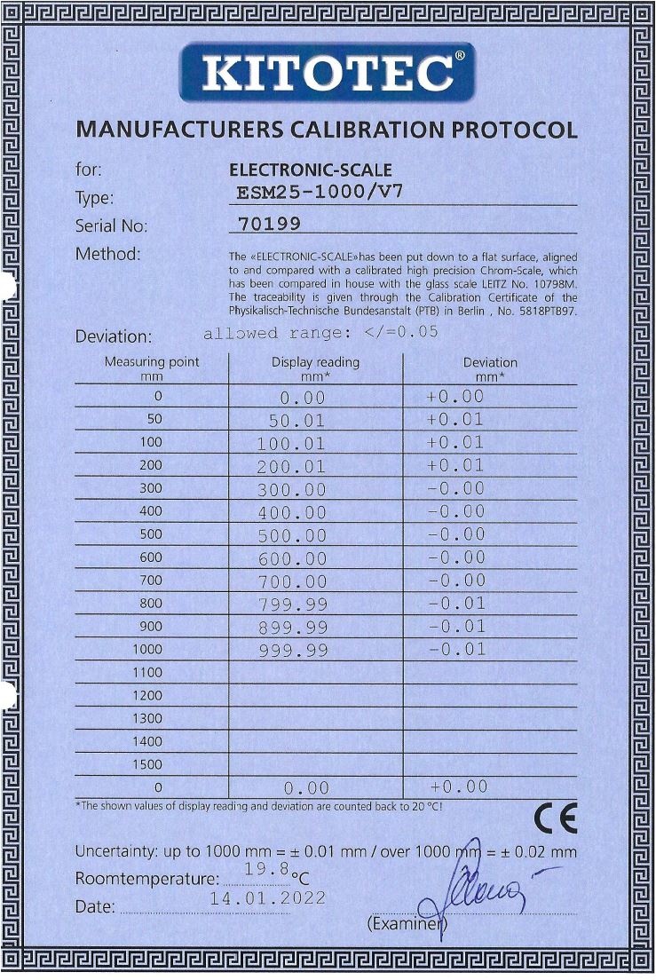 Creation of a factory test report for versions V1 to V7 - Kitotec