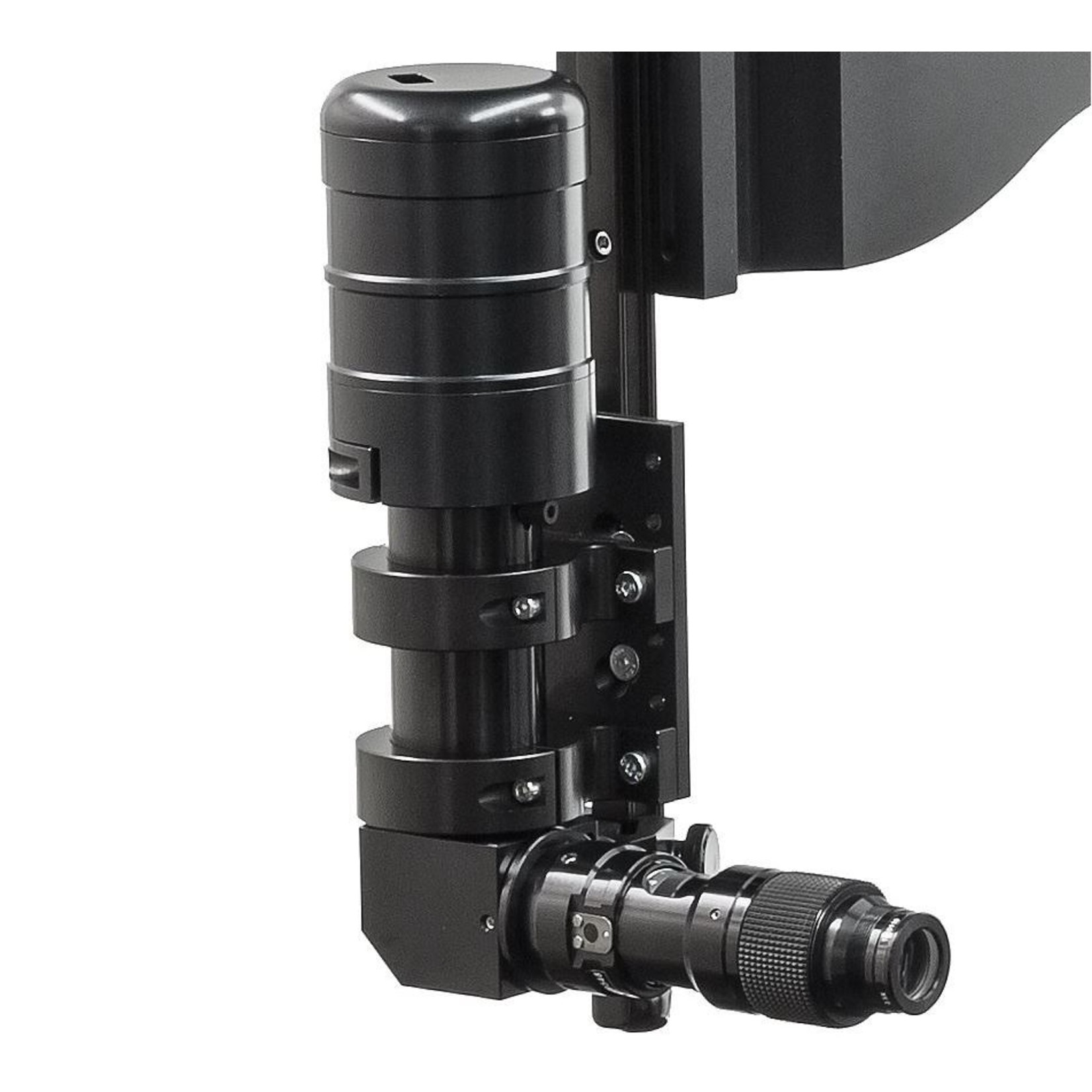 Video microscope with two camera systems and cross measuring stage