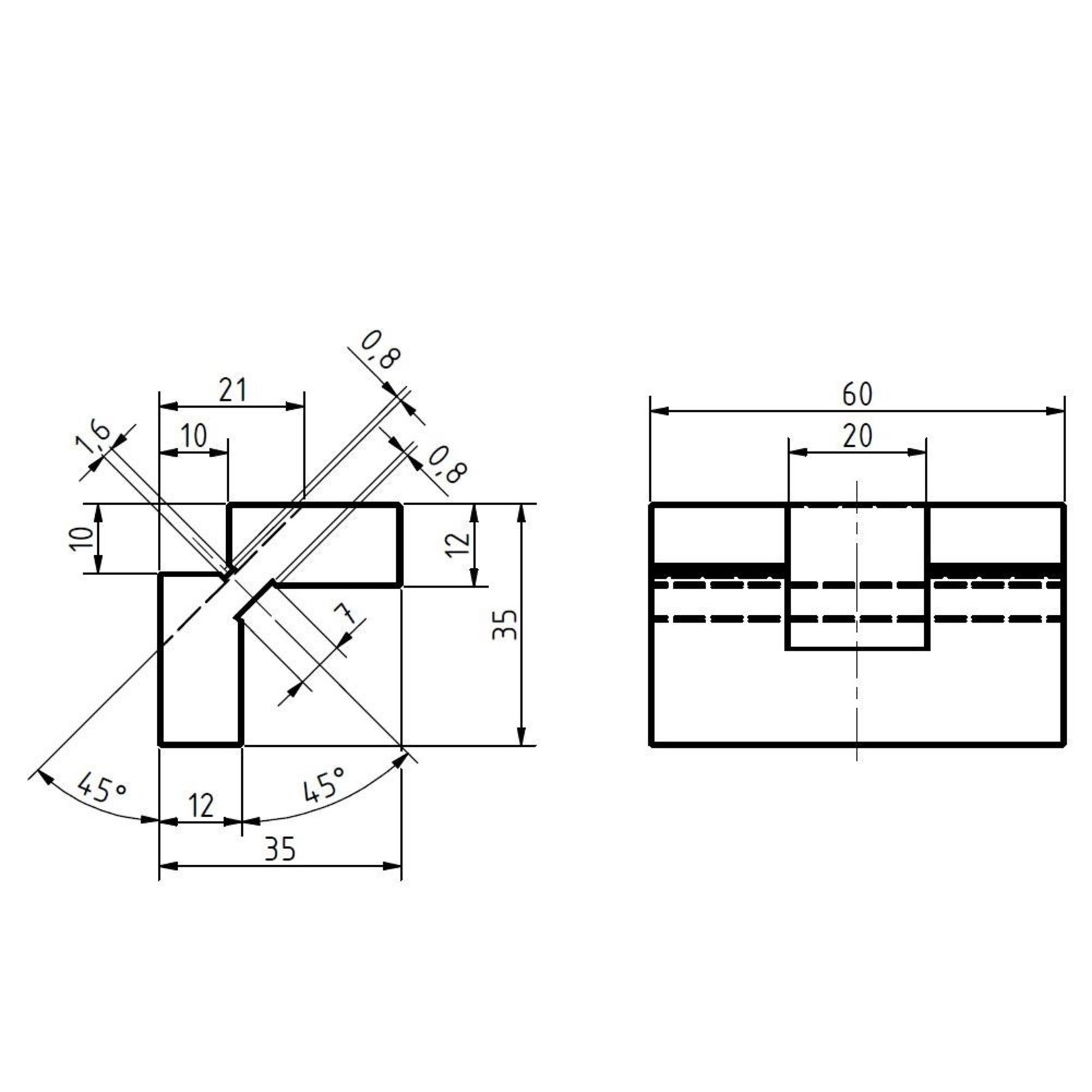 Steel insert prism for small tools