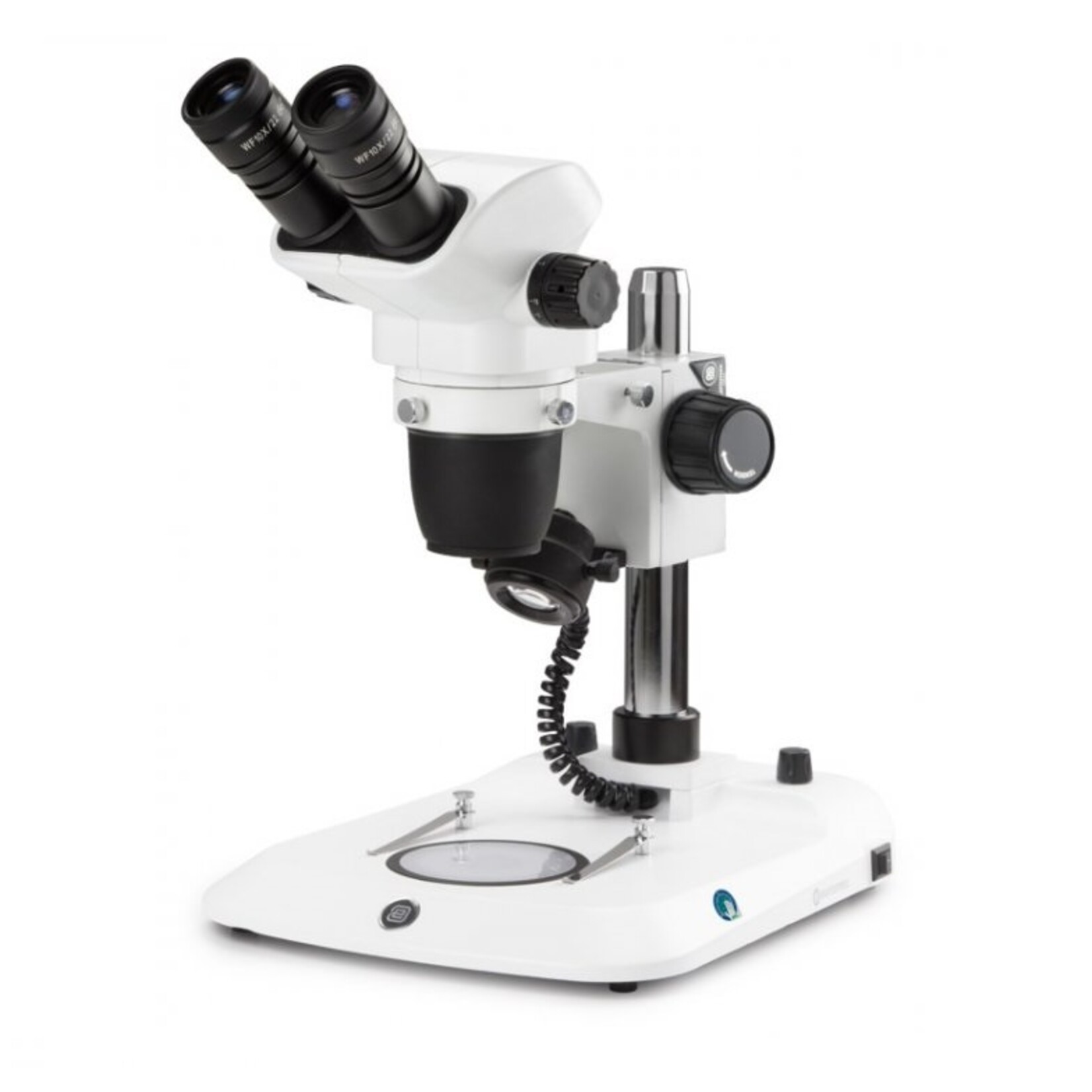 Microscope binoculaire à zoom stéréo NexiusZoom, objectif zoom 0,67x à 4,5x, grossissement de 6,7x à 45x avec statif à colonne