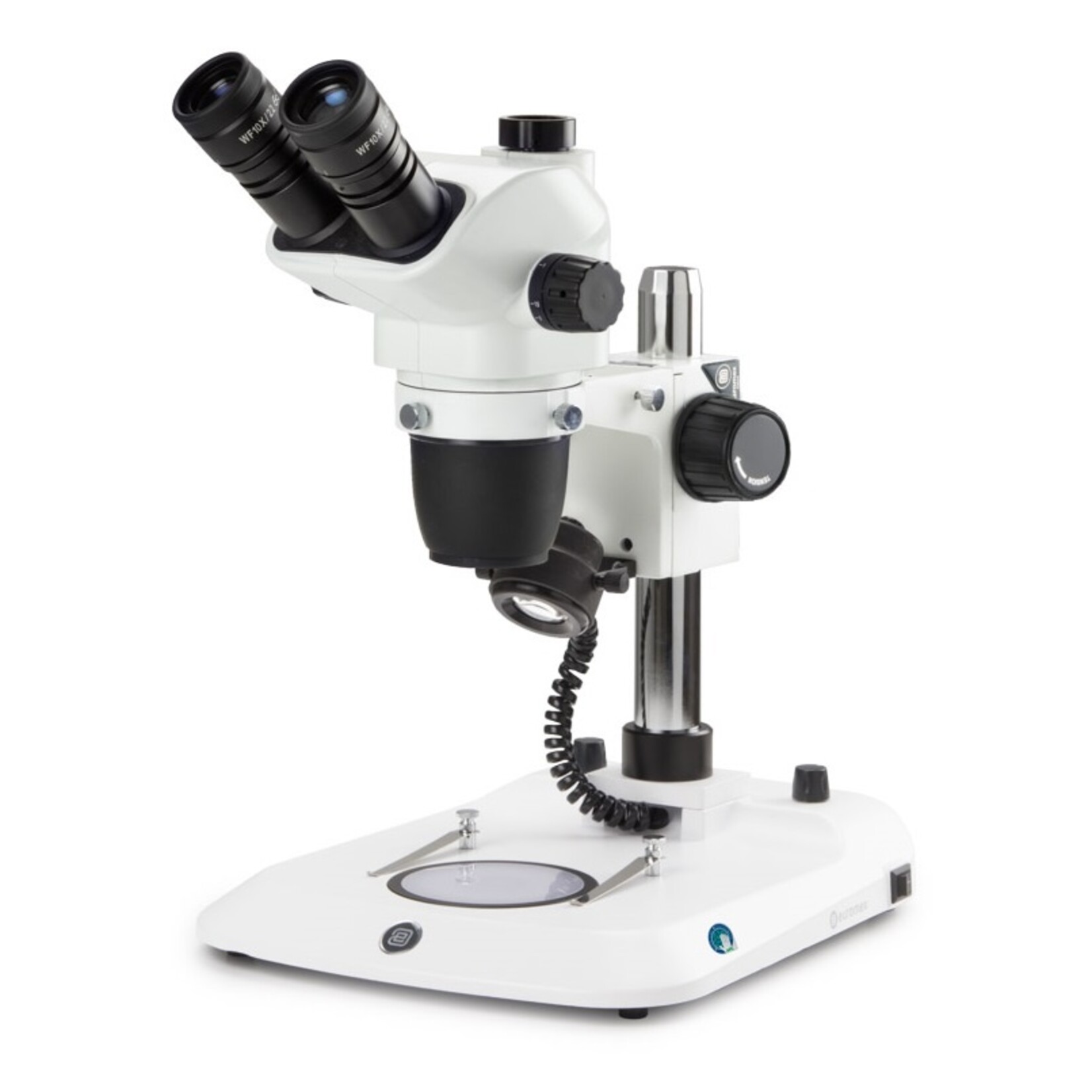 Microscópio trinocular estéreo com zoom NexiusZoom EVO, objetiva com zoom de 0,65x a 5,5x