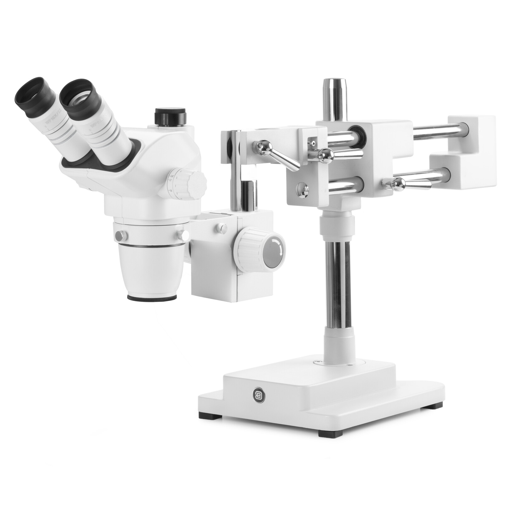 Trinocular stereo zoom microscope NexiusZoom EVO-DFS, 0.65x to 5.5x zoom objective, magnification from 6.5x to 55x