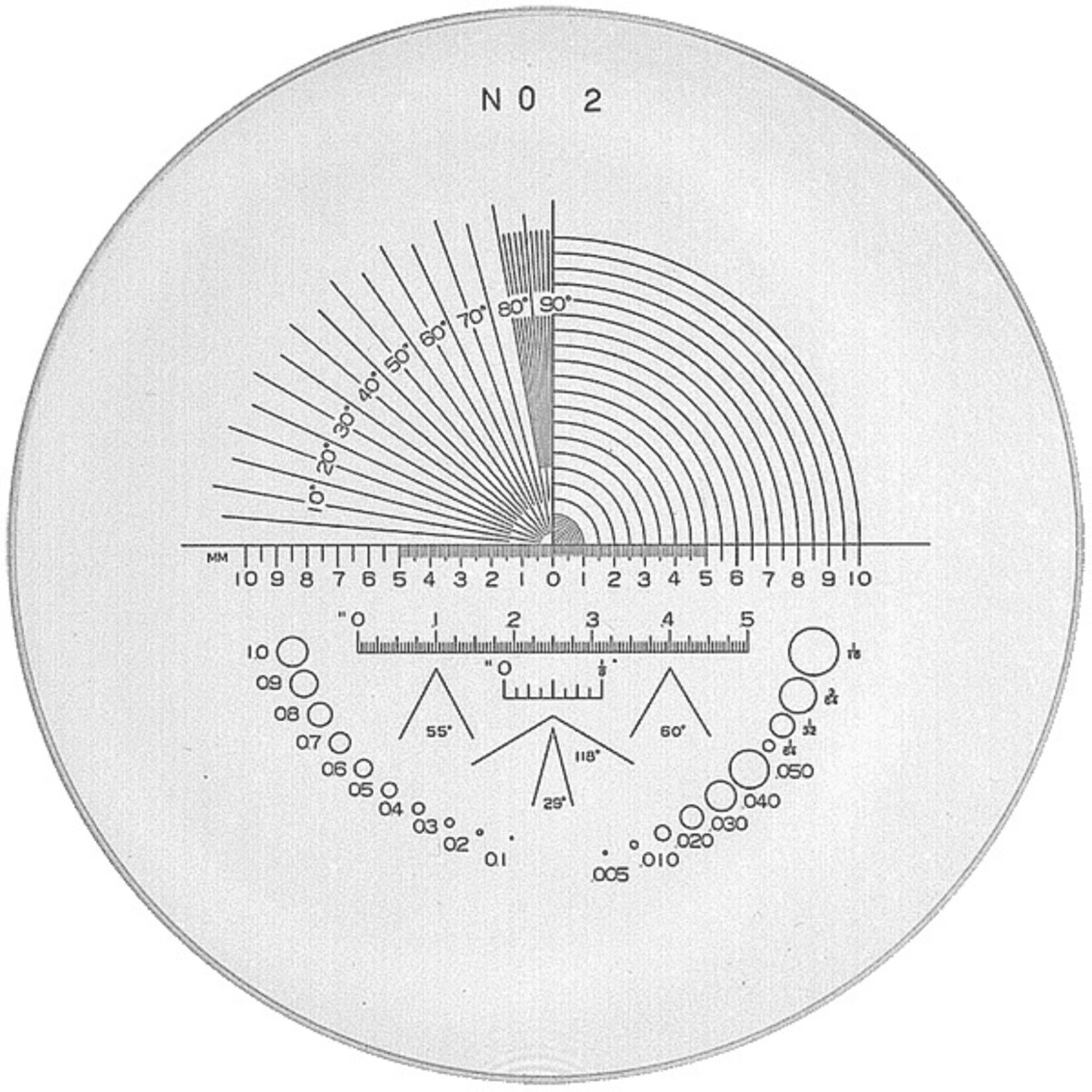 Scales for measuring loupes 1983, 2028, 2004 and KIMAG-10 in black