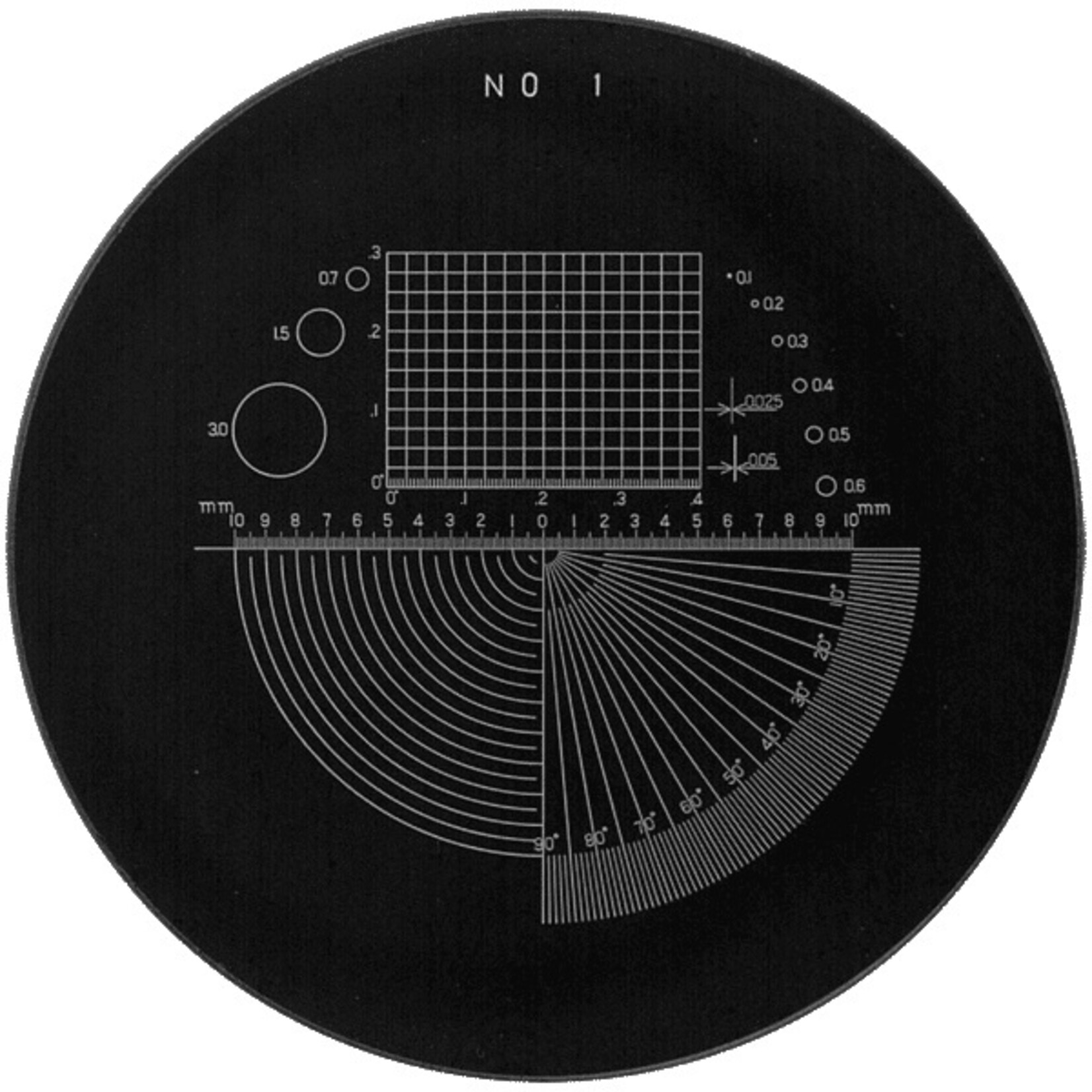 Scales for measuring loupes 1983, 2028, 2004 and KIMAG-10 in white