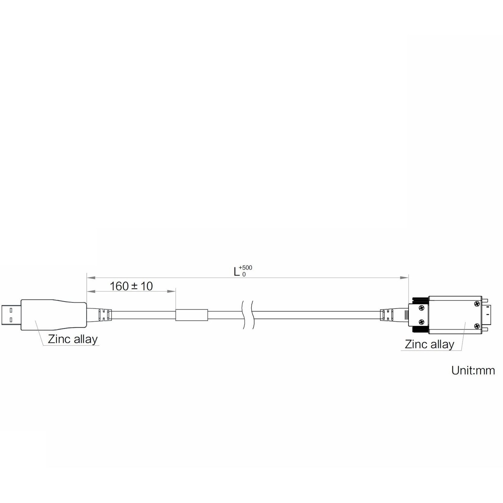 El cable de datos y alimentación flexible para cámaras USB 3.0 con conector Micro B