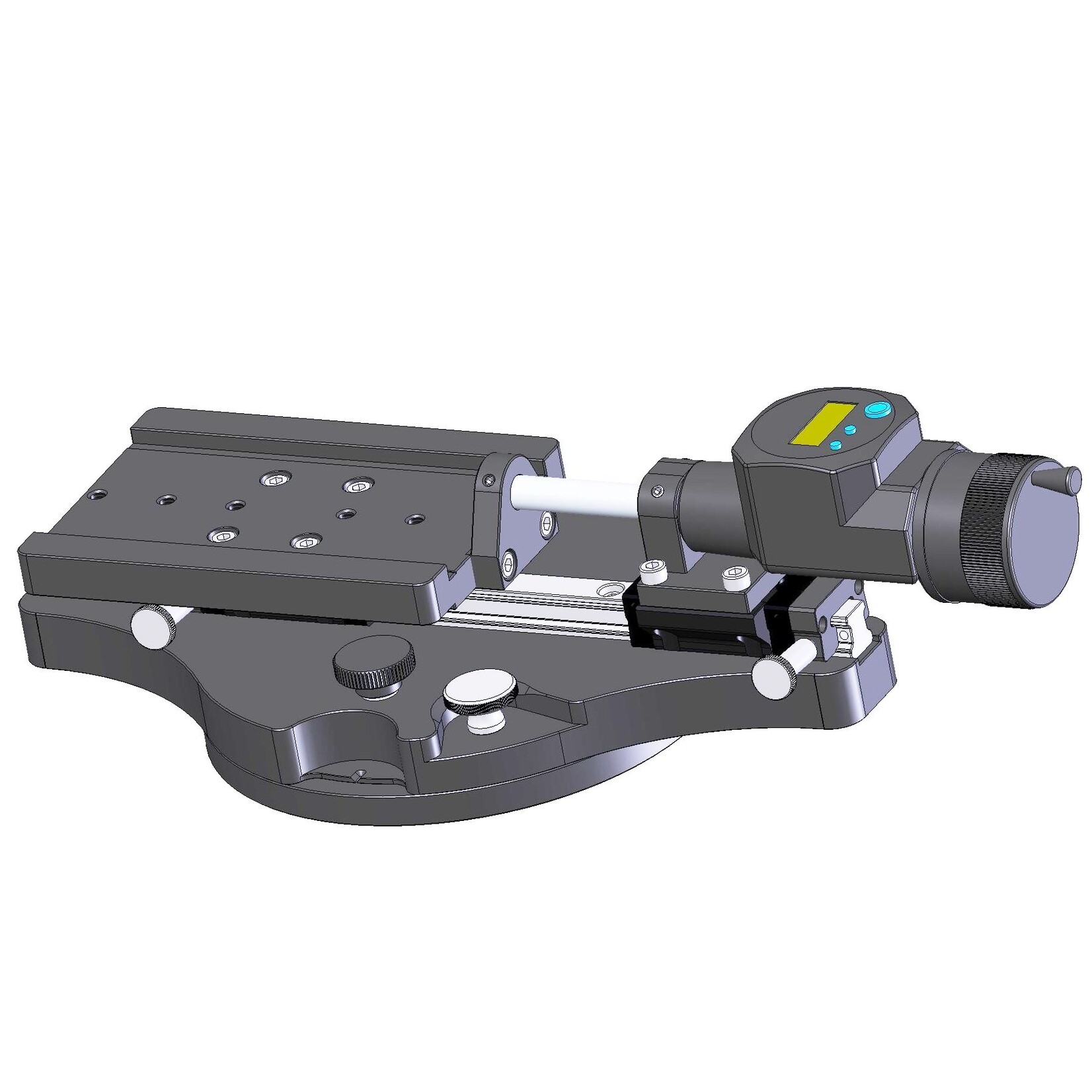 Medição de comprimento de 50 mm com resolução de 0,001 mm, ideal para utilização em microscópios