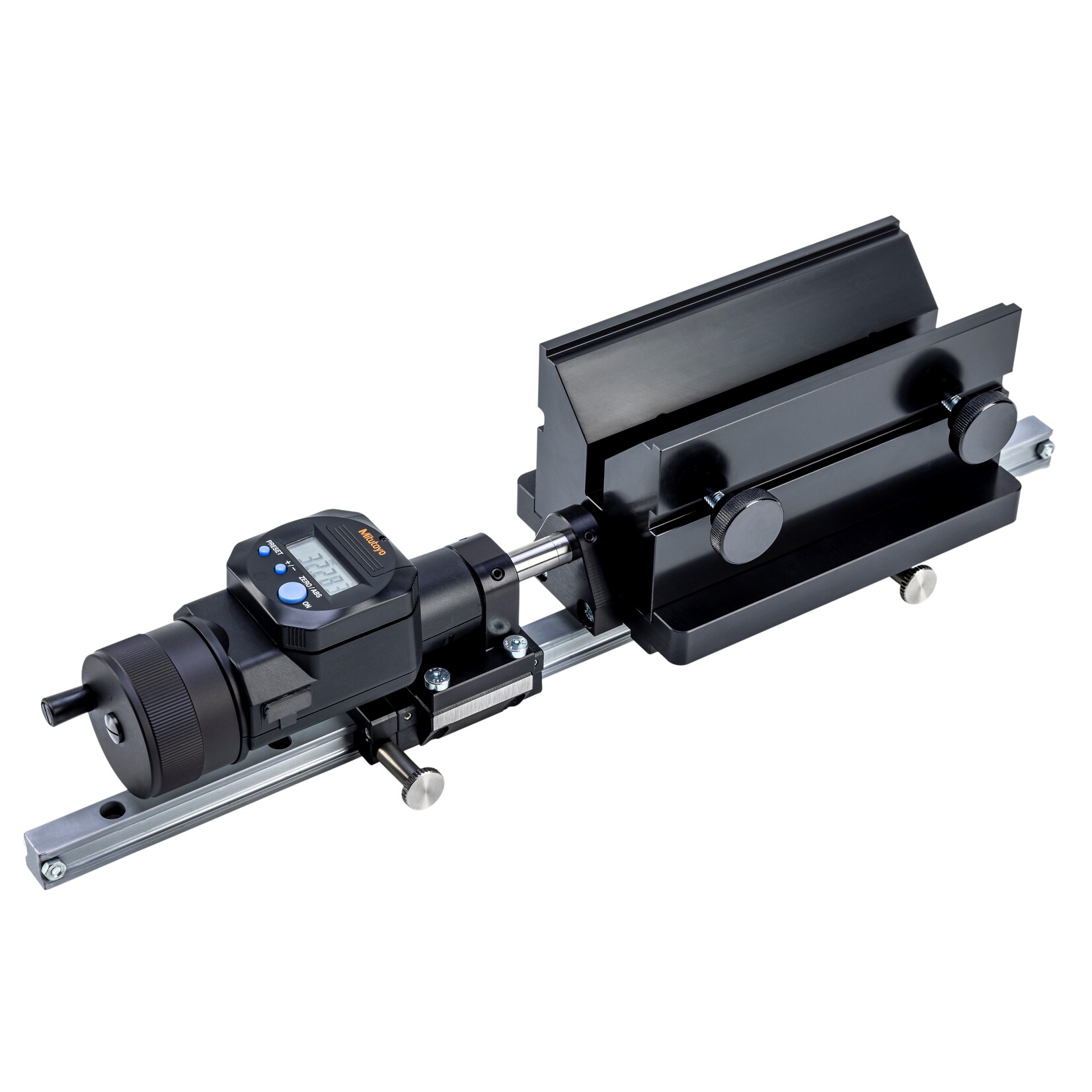 Medição de comprimento de 50 mm com resolução de 0,001 mm, ideal para utilização em microscópios