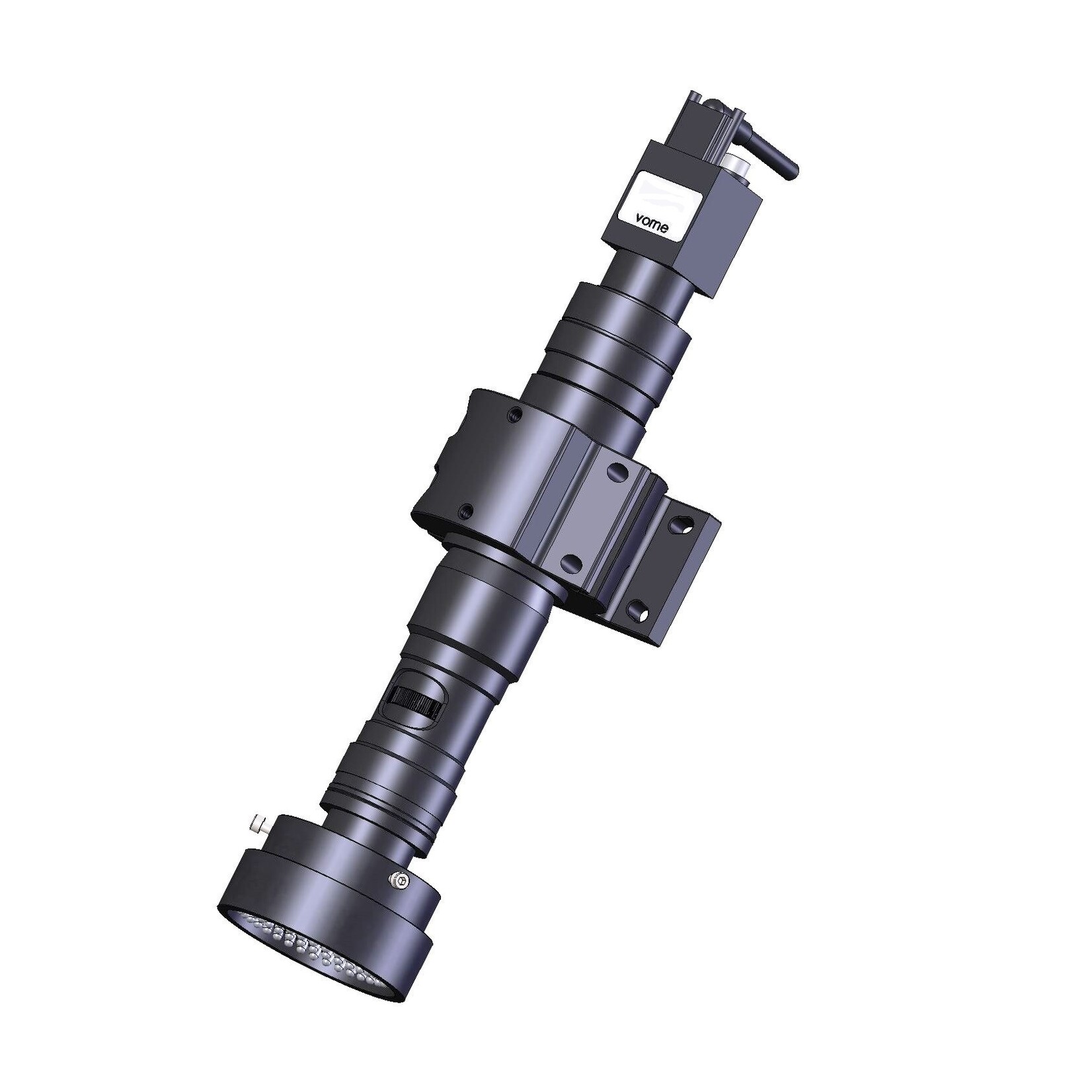 Zoom optics with LED ring light for installation in stands or grinding machines