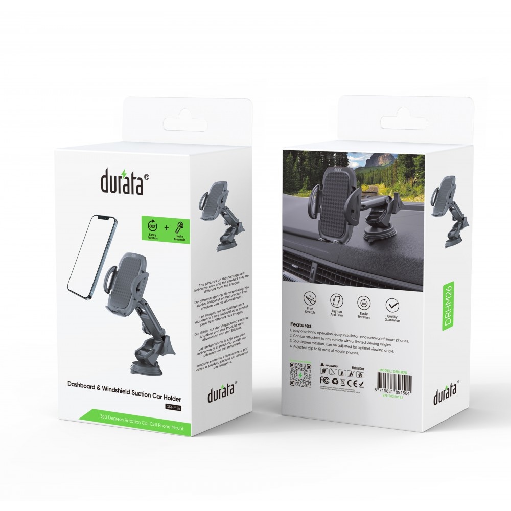 Durata Dashboard & Windshield Suction Car Holder DRHM26