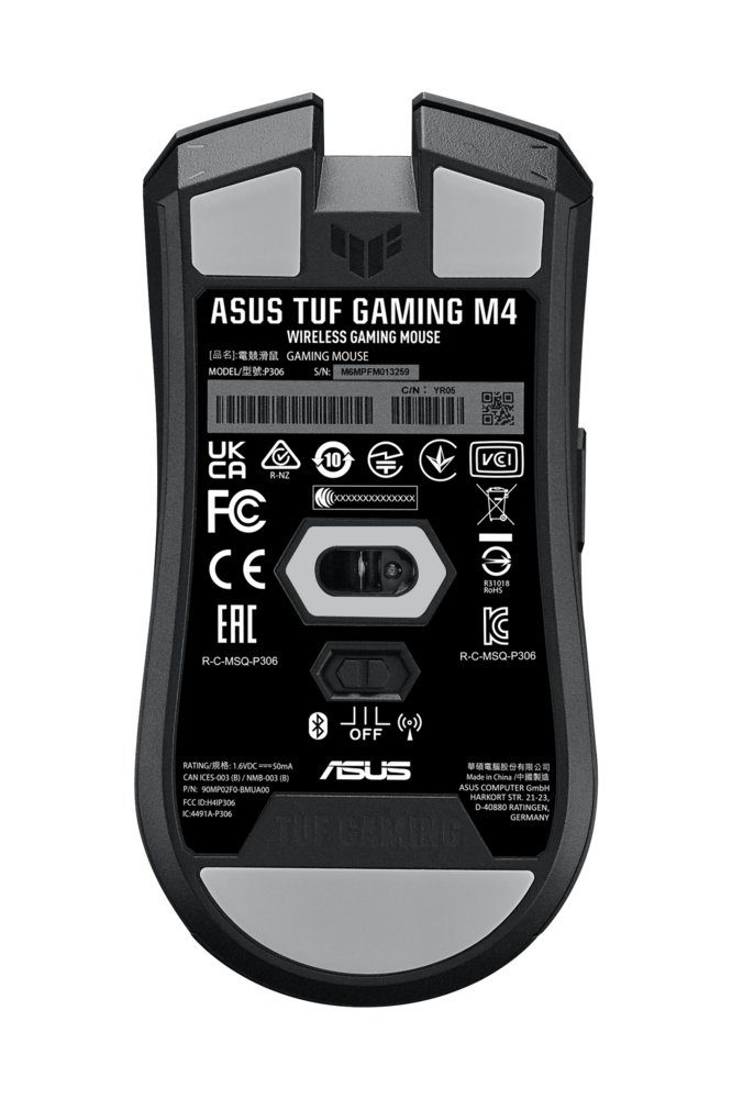 ASUS TUF Gaming M4 Wireless muis Rechtshandig RF-draadloos + Bluetooth Optisch 12000 DPI