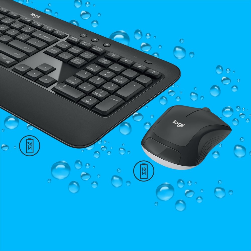 MK540 toetsenbord RF Draadloos QWERTY US International Zwart, Wit