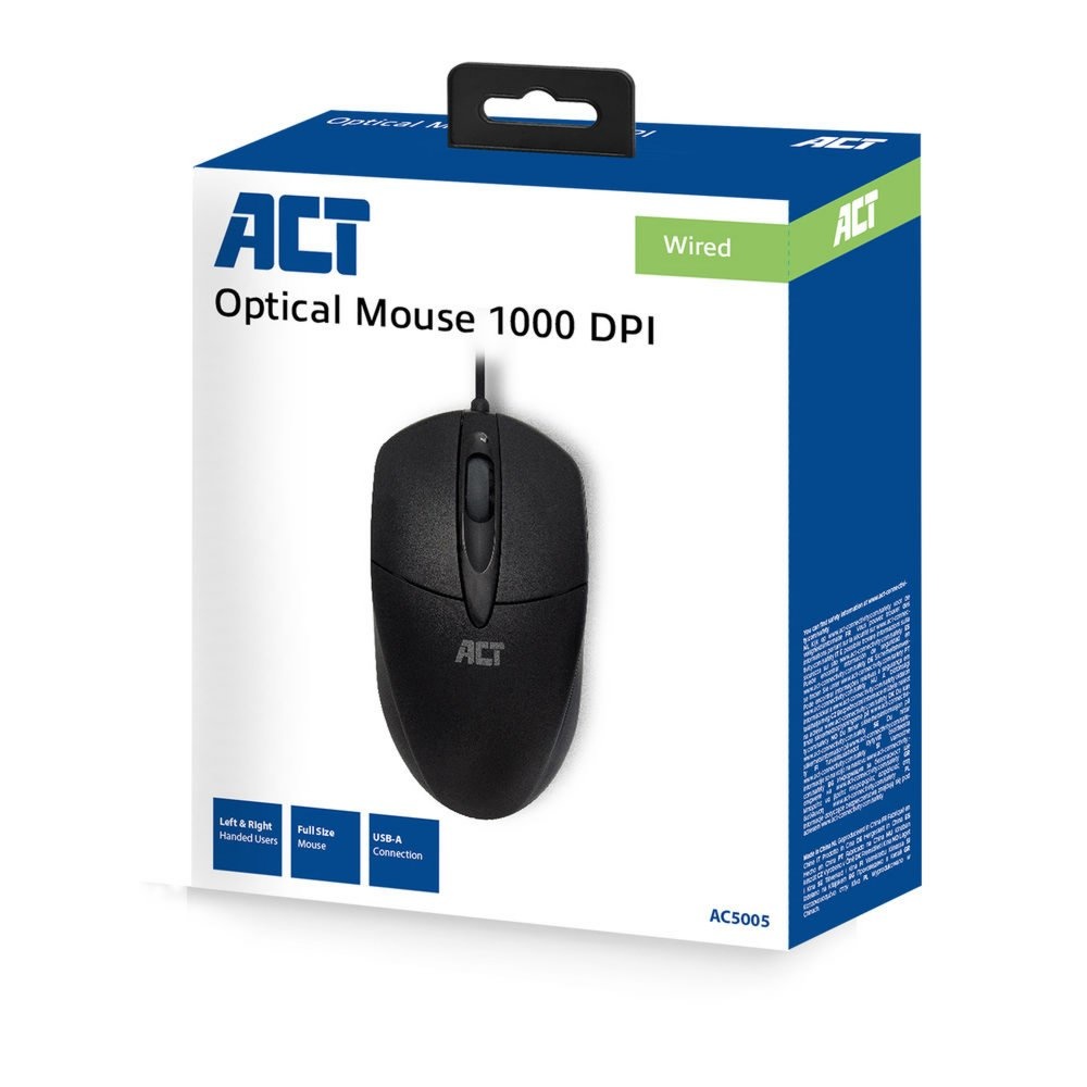 AC5005 muis Ambidextrous USB Type-A IR LED 1000 DPI