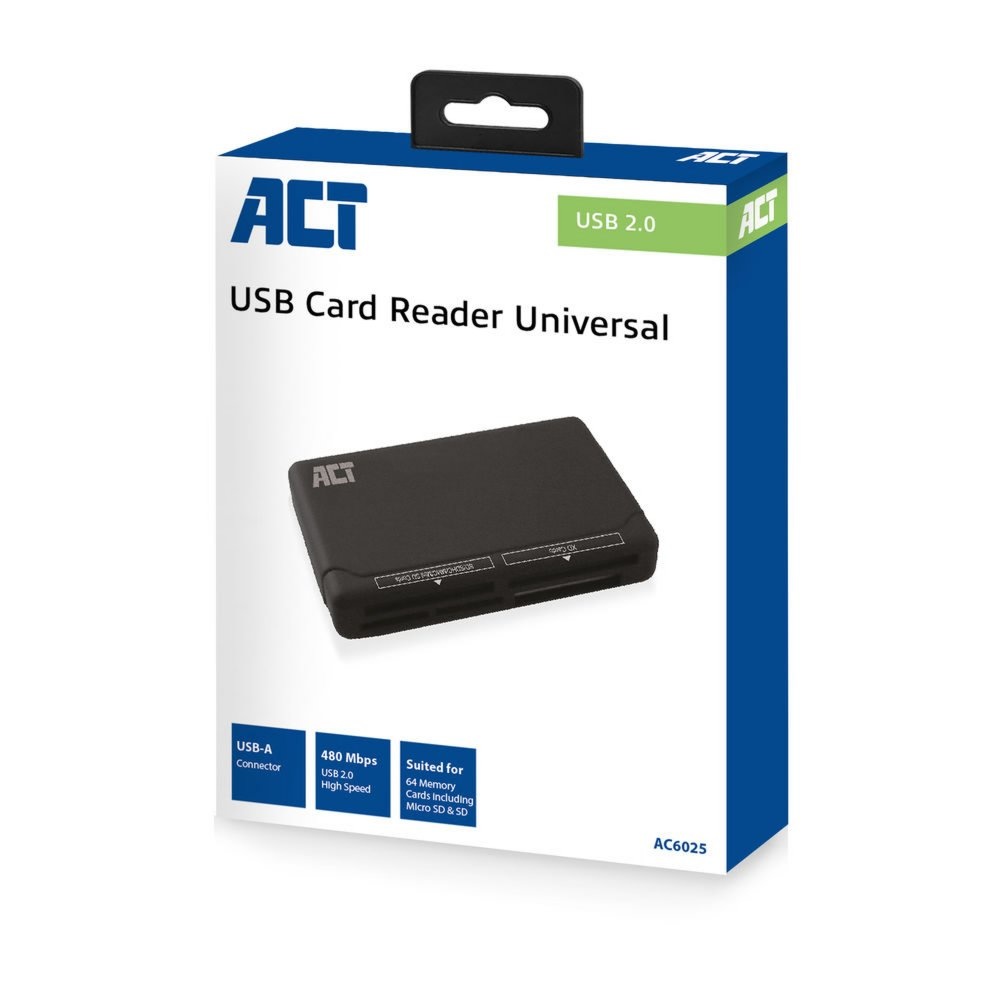 AC6025 geheugenkaartlezer USB 2.0 Zwart