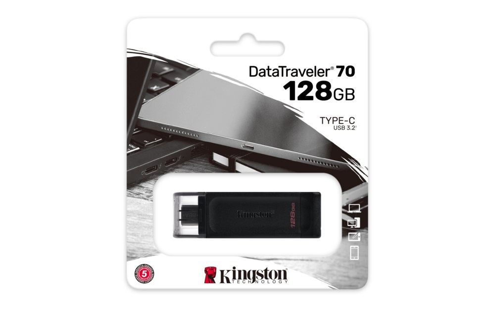 Technology DataTraveler 70 USB flash drive 128 GB USB Type-C 3.2 Gen 1 (3.1 Gen 1) Zwart