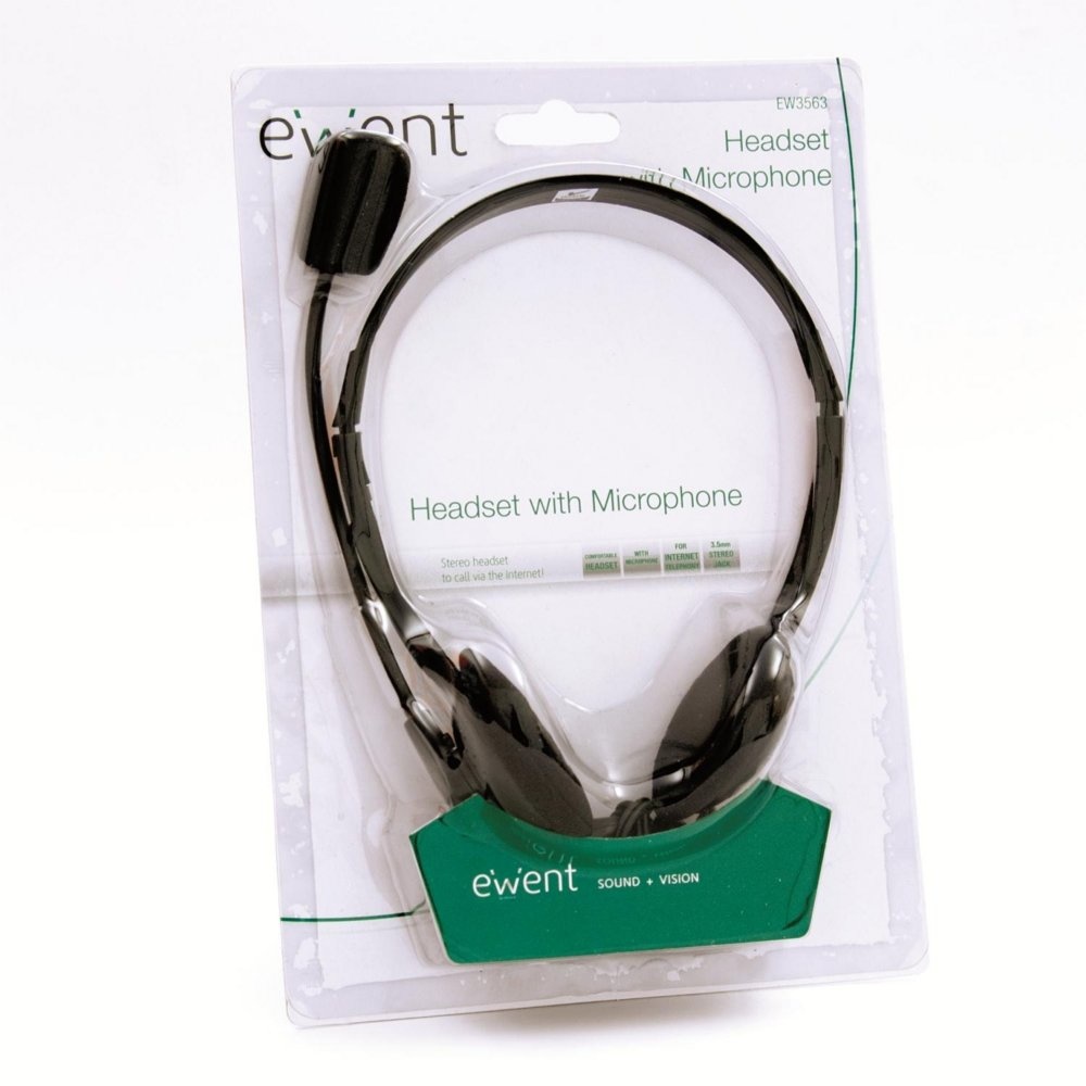 EW3563 hoofdtelefoon/headset Hoofdband 3,5mm-connector Zwart