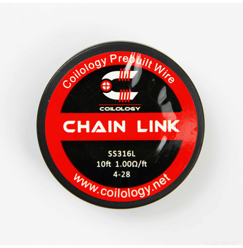 Coilology Prebuilt Wire - Chain Link SS316L  /FT 4-28 - 10FT