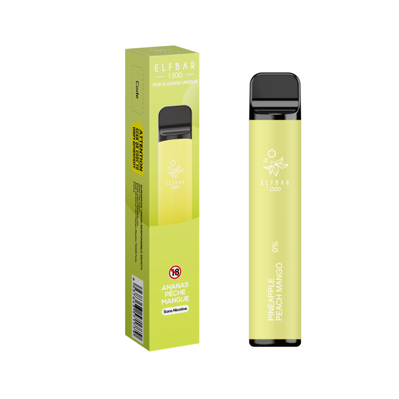 Pod Jetable ElfBar 1500 Ananas Pêche Mangue 4,8ml