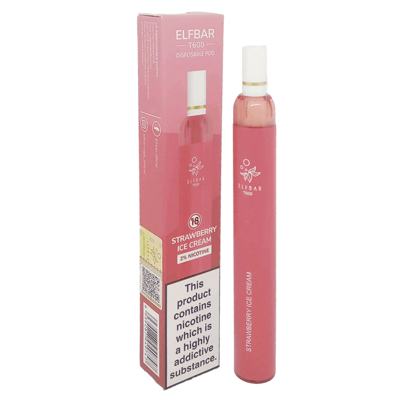 Elf Bar T600 Disposable Device - Strawberry Ice Cream