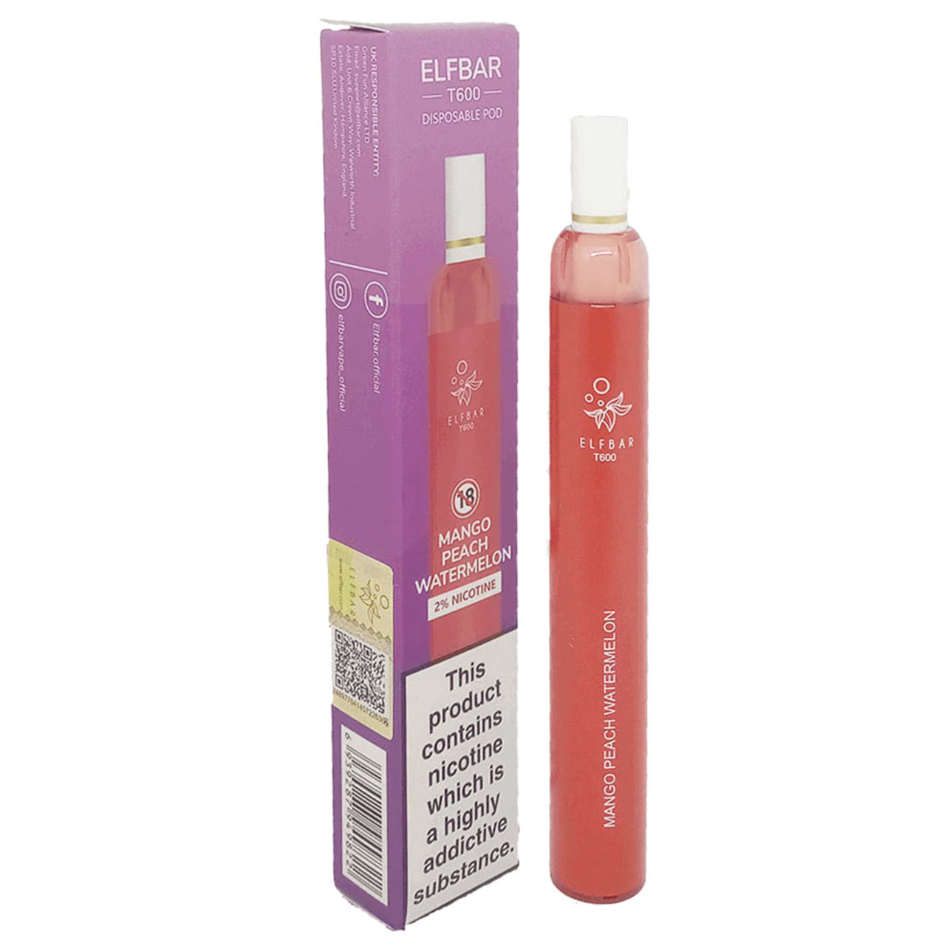 Elf Bar T600 Disposable Device - Mango Peach Watermelon