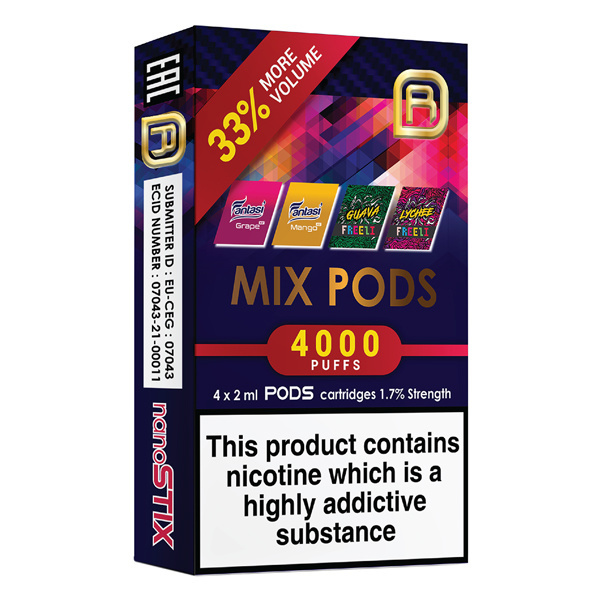NanoStix Pods- Mix Pods (Fantasi Guava Lychee) 4000puff - 4Pcs