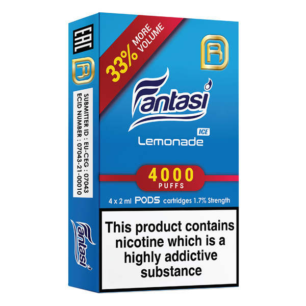 Fantasi NanoStix Pods- Lemonade Ice 4000puff - 4Pcs
