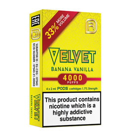 Velvet NanoStix Pods- Banana Vanilla 4000puff - 4Pcs