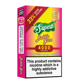 Superb NanoStix Pods- Bubblegum 4000puff - 4Pcs