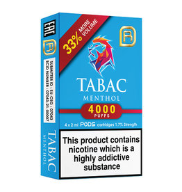 Tabac NanoStix Pods- Menthol 4000puff - 4Pcs