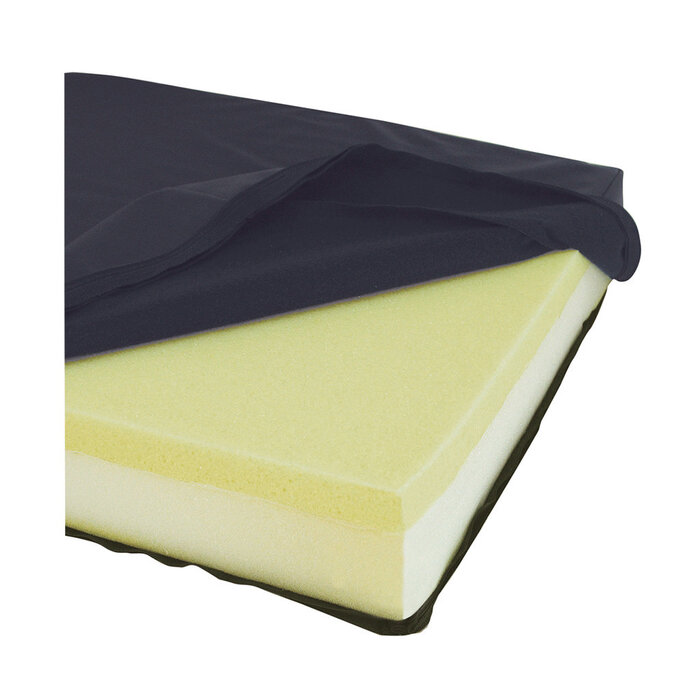 Rolstoelkussen (vinyl) met traagschuim 40,6 x 40,6 x 7,5cm