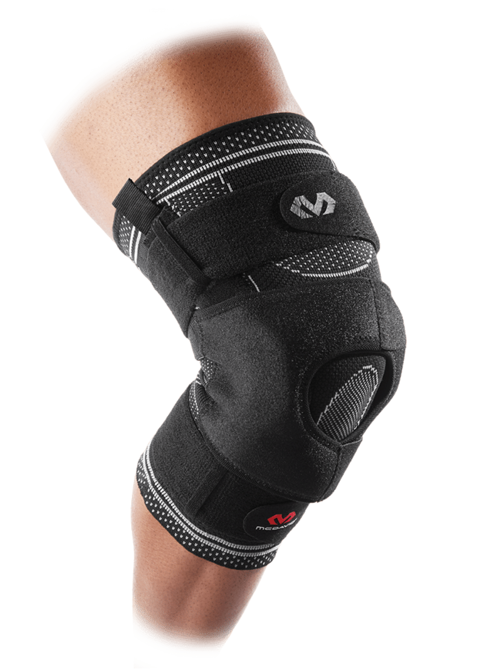 McDavid Elite Engineered Elastic Knee Brace With Dual Wrap And Hinges Black