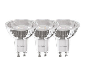 Ledvion Ledvion GU10 Led Lamp - 3 PACK Wit - 4.5W - Vervangt 55W