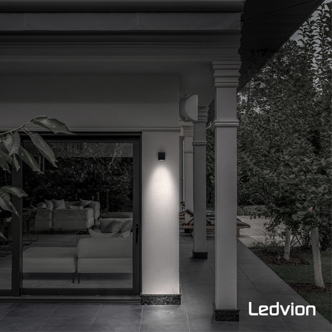 Ledvion Wandlamp buiten - San Diego zwart Ledvion Wandlamp buiten - San Diego zwart