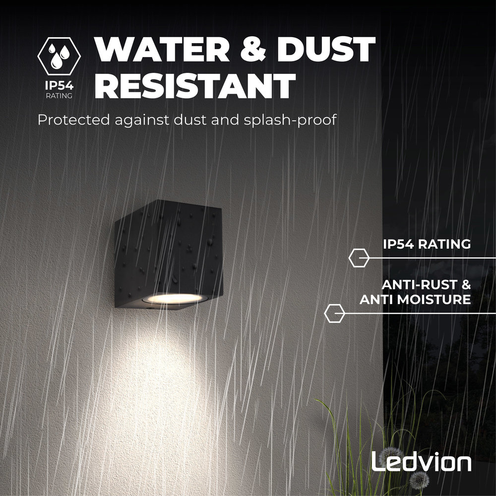 Ledvion Wandlamp buiten - San Diego zwart Ledvion Wandlamp buiten - San Diego zwart