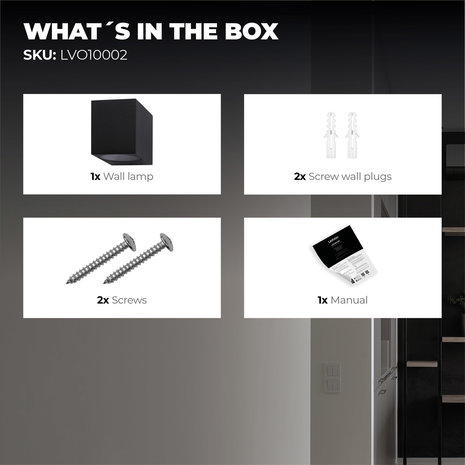 Ledvion Wandlamp buiten - San Diego zwart Ledvion Wandlamp buiten - San Diego zwart