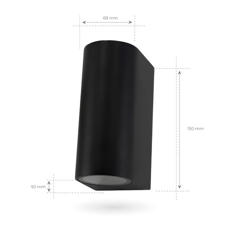 Ledvion Wandlamp buiten - Santa Barbara zwart Ledvion Wandlamp buiten - Santa Barbara zwart